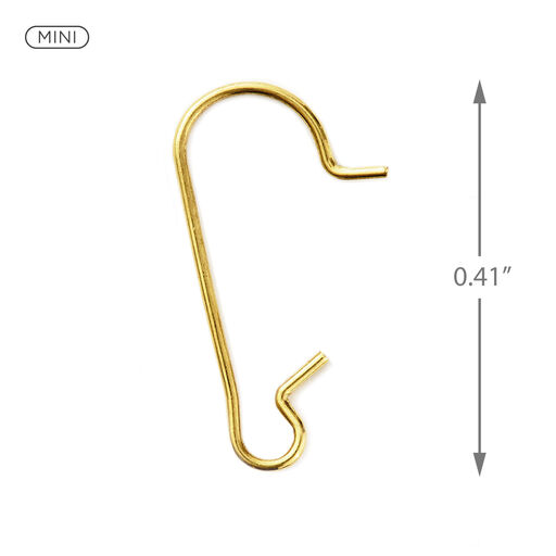 Mini Brass Ornament Hooks, Set of 25, 
