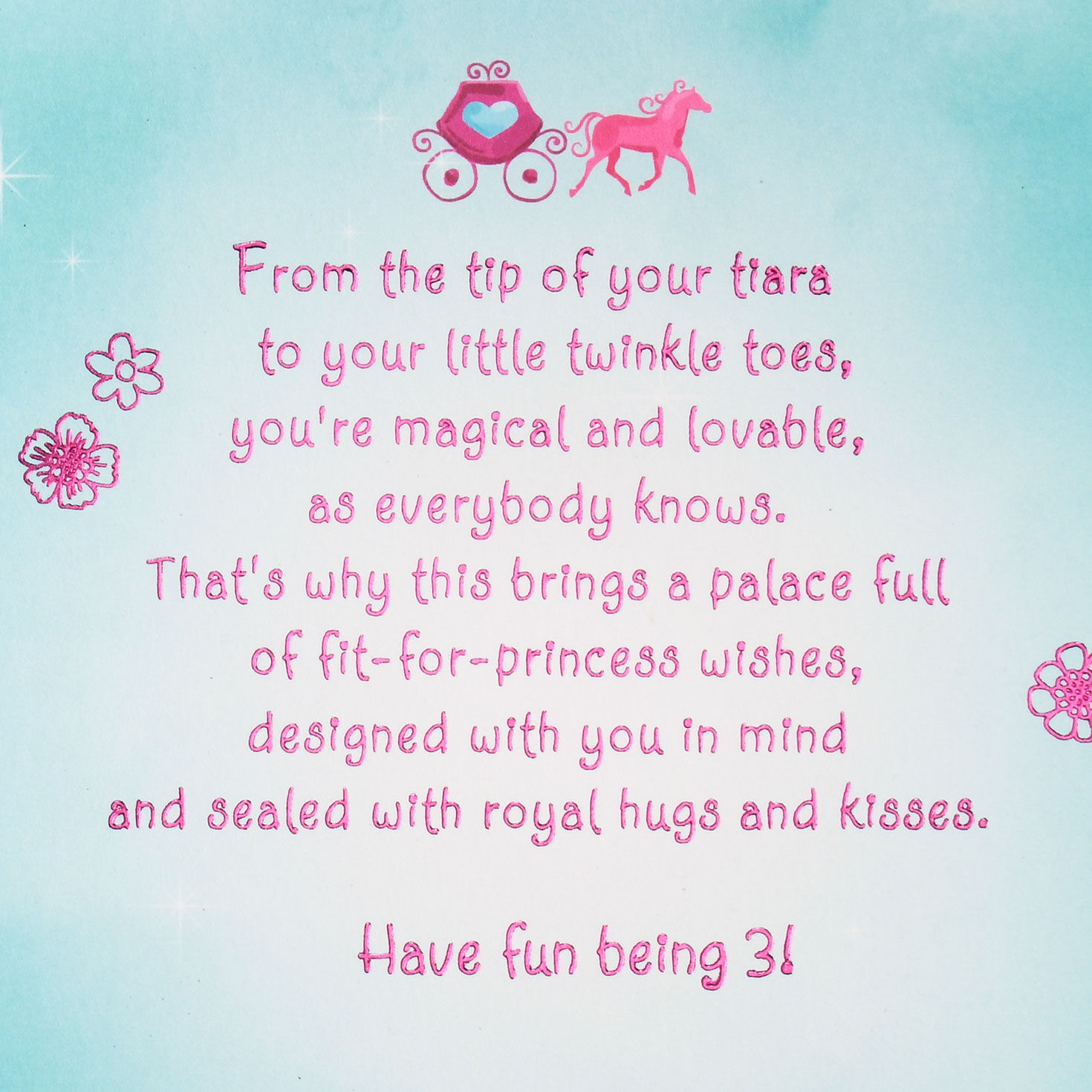 Disney Princesses Girls 3rd Birthday Card With Stickers sentiment image number 2