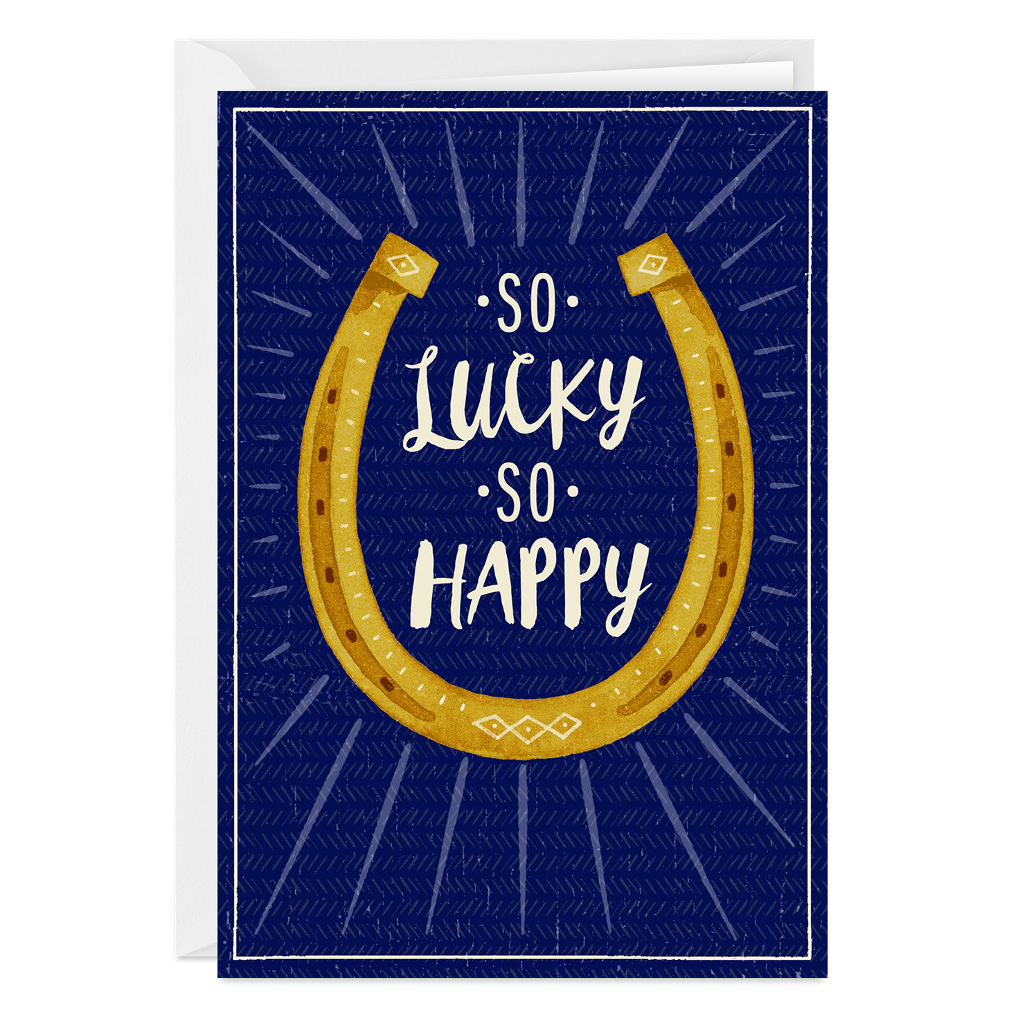 So Lucky So Happy Horseshoe Custom Love Card