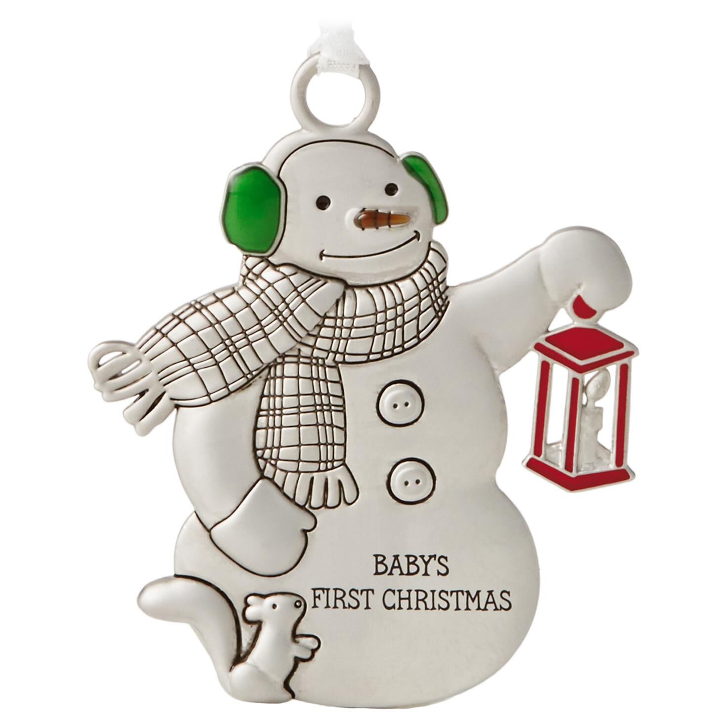 baby's first christmas snowman ornament