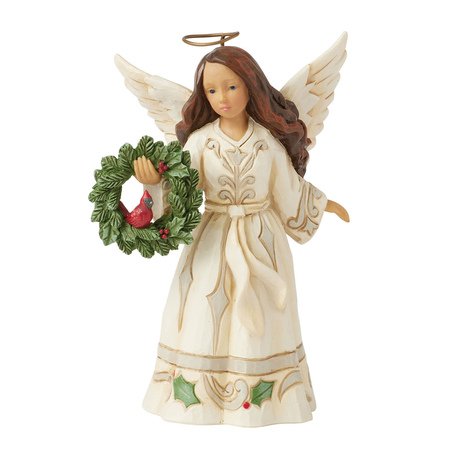 Jim Shore Woodland Angel With Wreath and Cardinal Figurine, 5.31" for only USD 39.99 | Hallmark