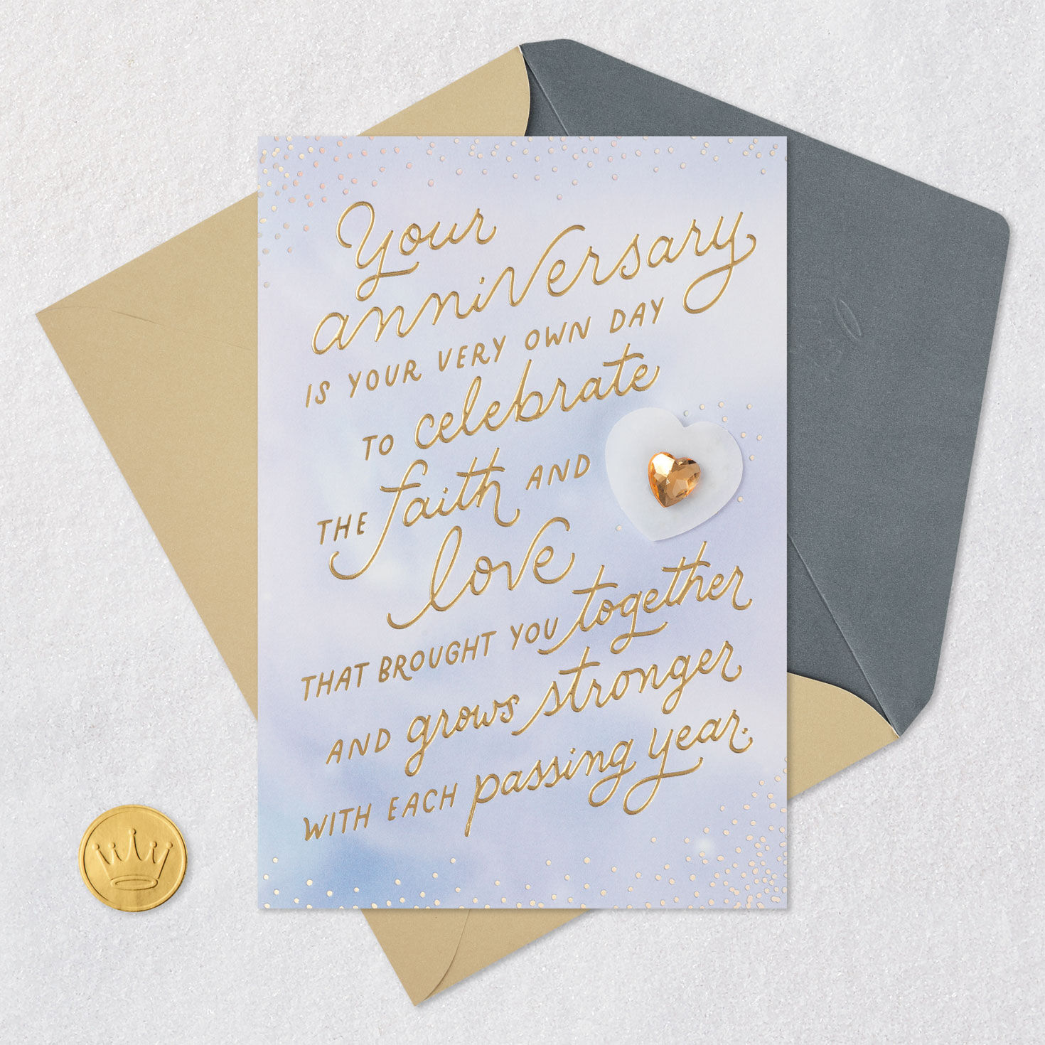 Heart on Purple Anniversary Card for Couple  image number 5