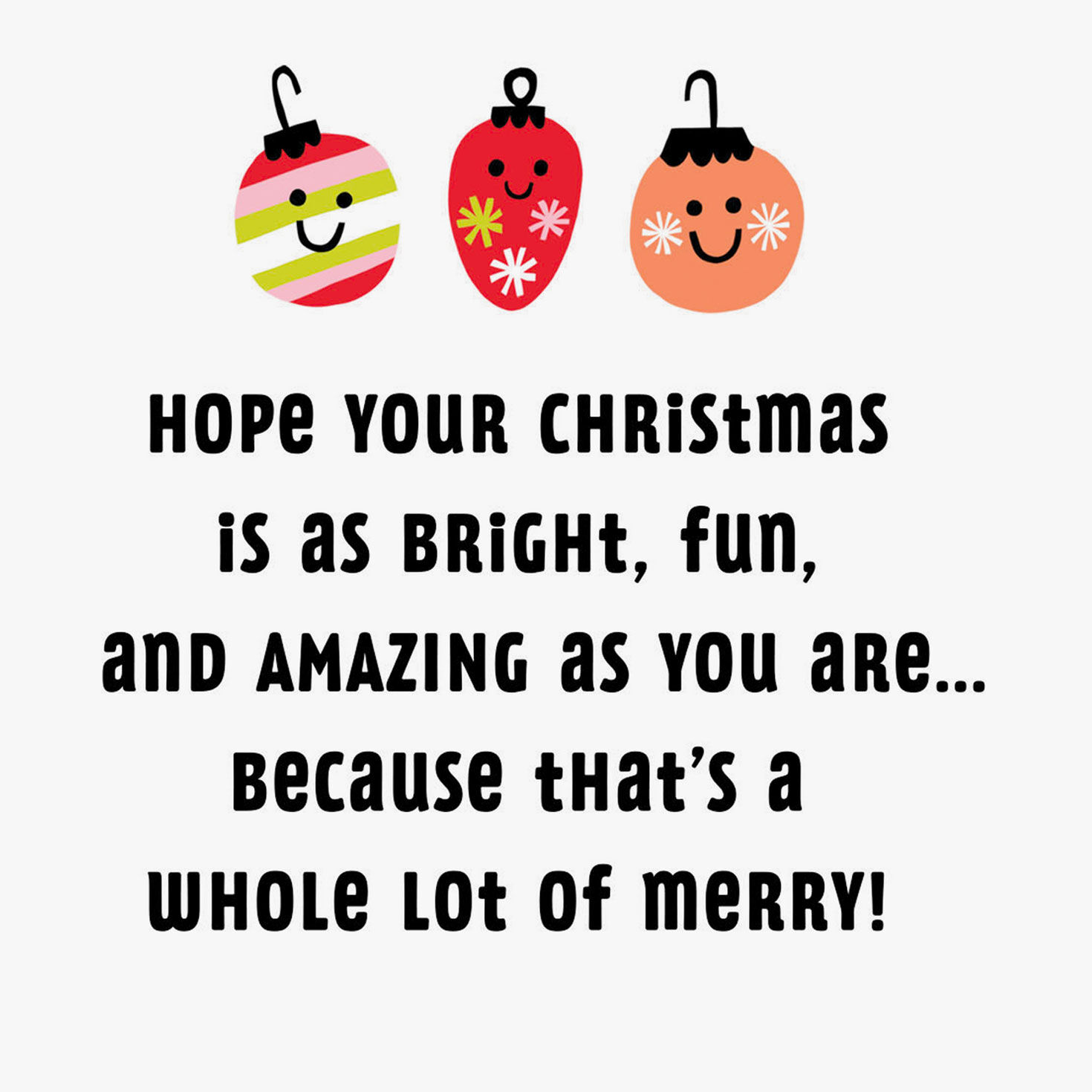 Cute Ornament Drawings on Tree Kids Christmas Card Sentiment image number 2