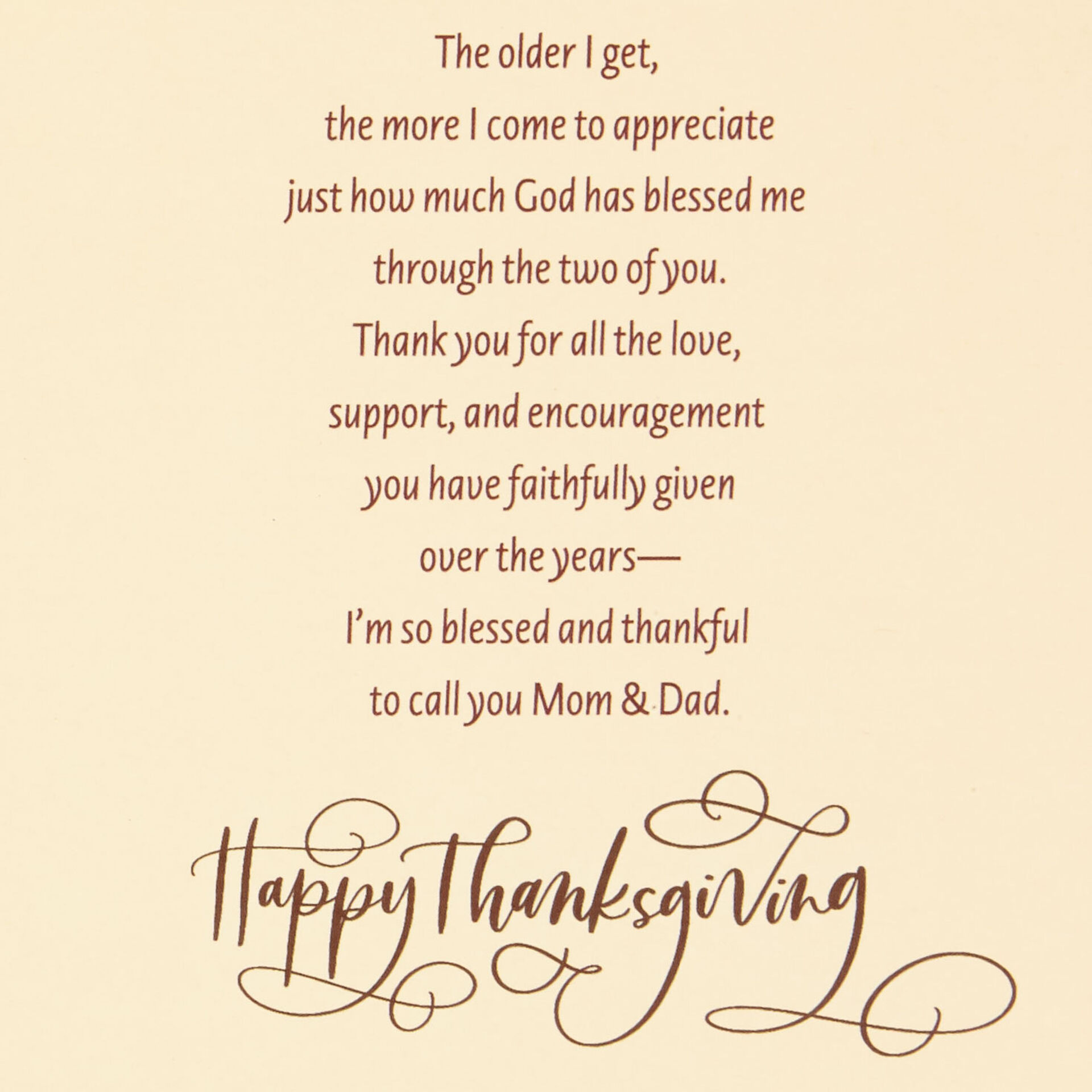 So Blessed Religious Thanksgiving Card for Mom and Dad - Greeting Cards