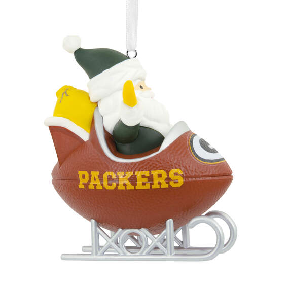 NFL Green Bay Packers Santa Football Sled Hallmark Ornament, , large image number 1
