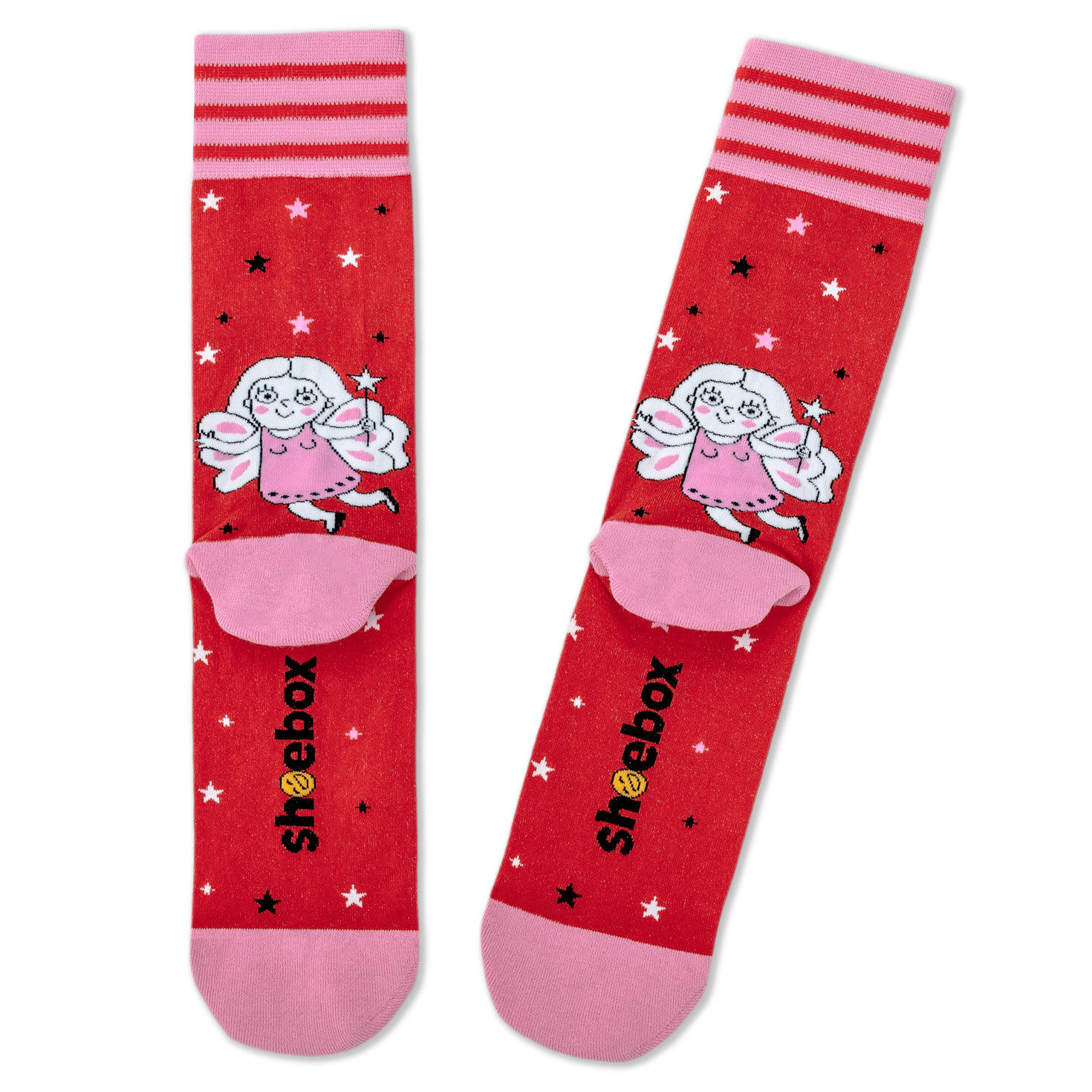 Fairy Believe in Yourself Red Novelty Socks back image number 2