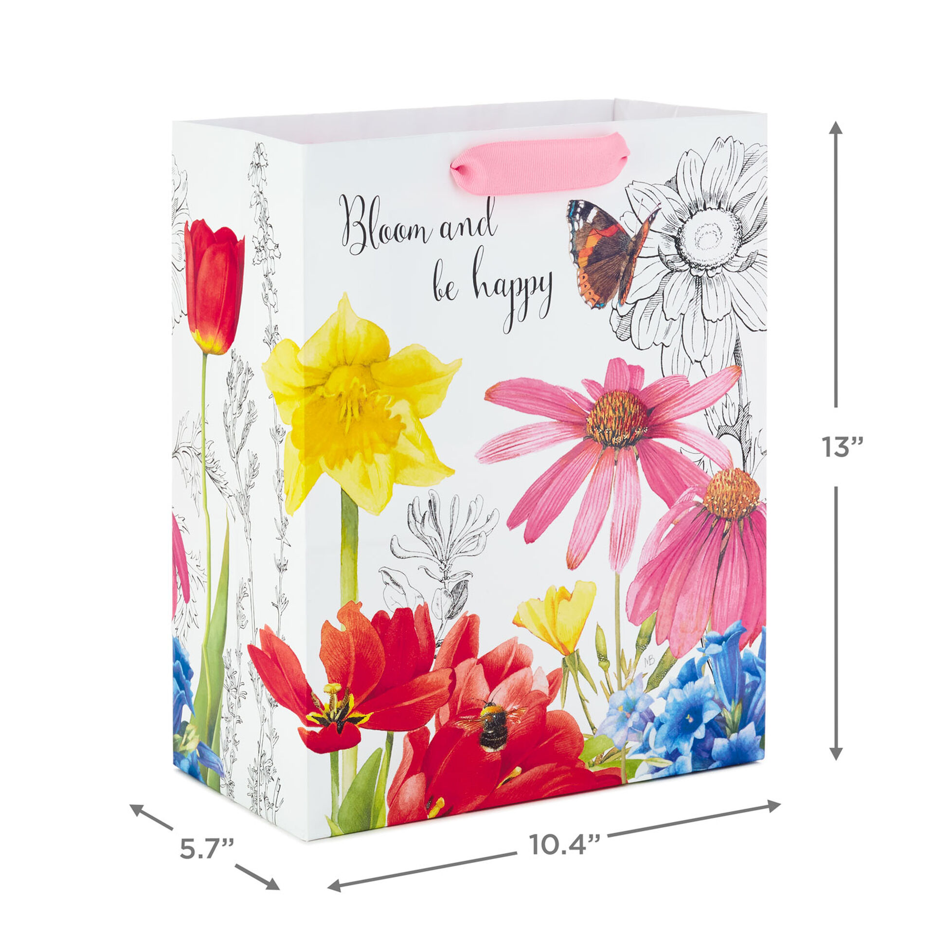 13" Marjolein Bastin Floral Gift Bag Gift Bags Hallmark