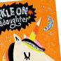 Pink, Orange and Black Unicorn Halloween Card Card Front Detail image number 4