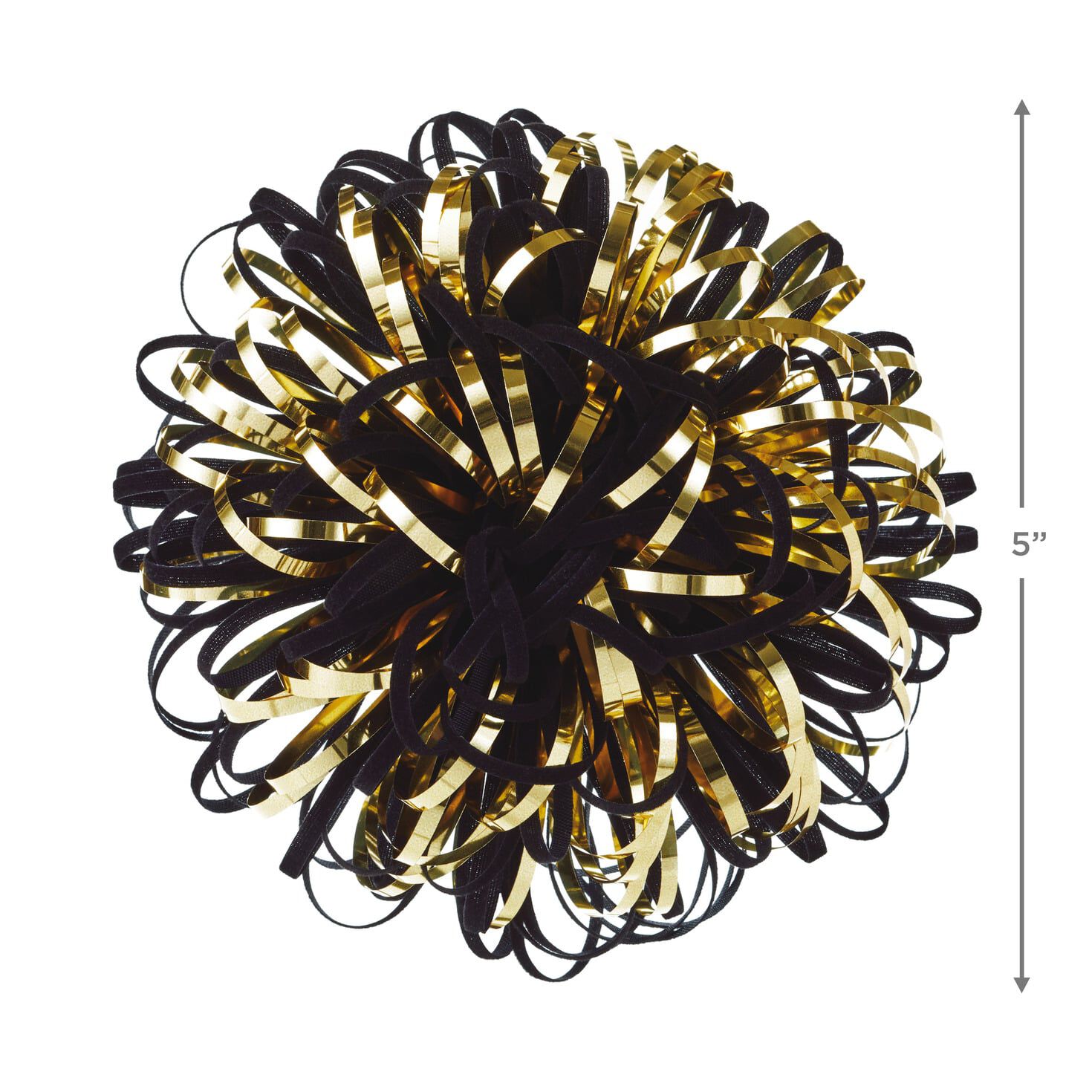 5" Black and Gold Looped Pom-Pom Gift Bow for only USD 3.99 | Hallmark