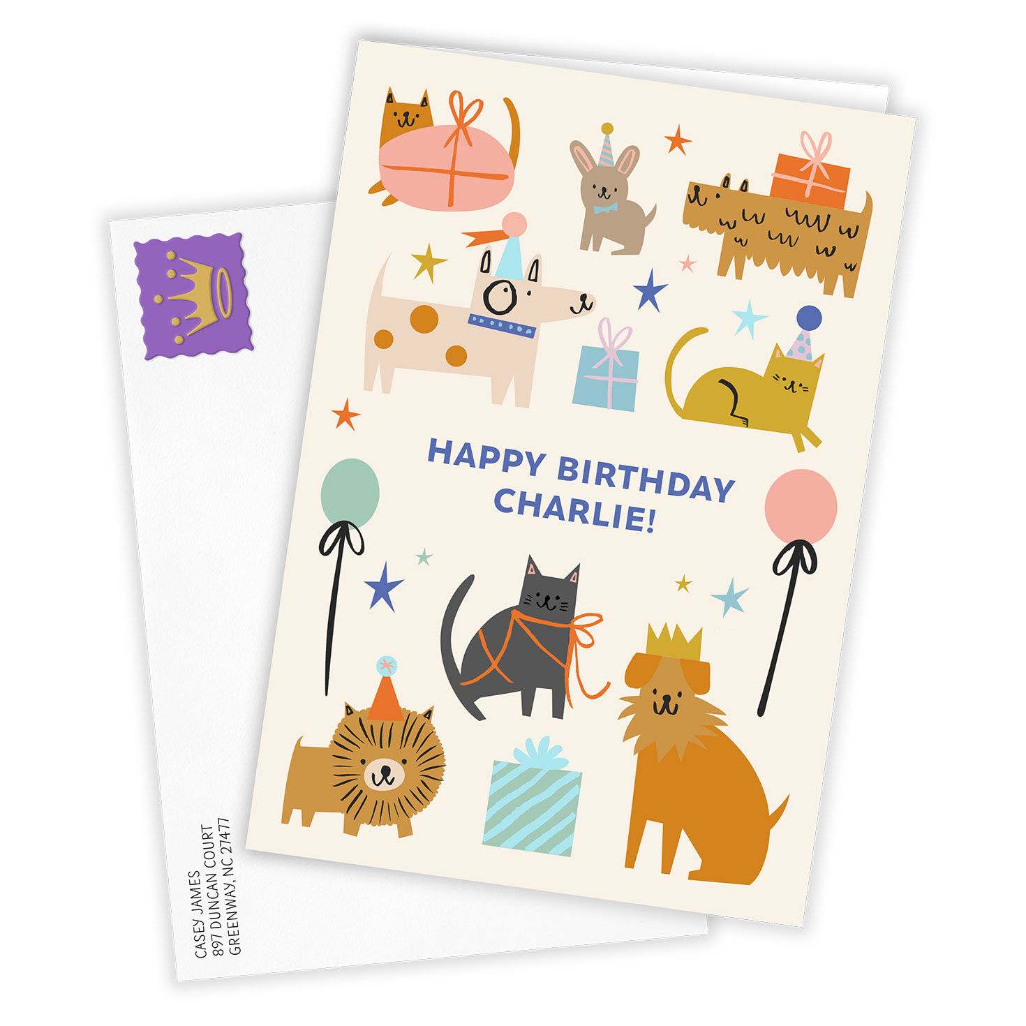 Party Animal Custom Birthday Card, , large image number 2