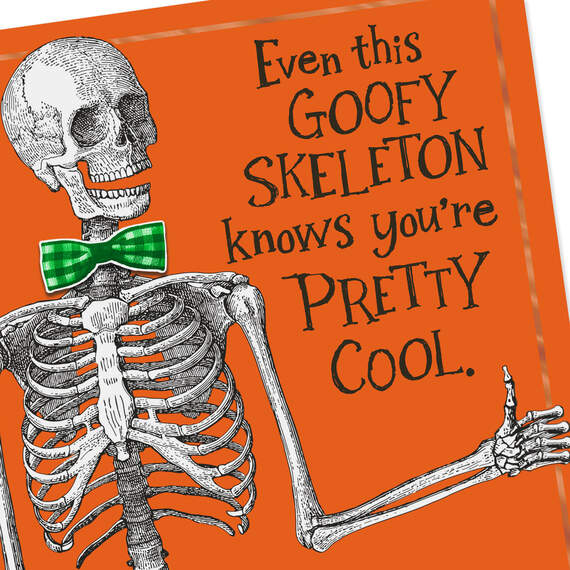Goofy Skeleton You're Cool Funny Halloween Card, , large image number 4