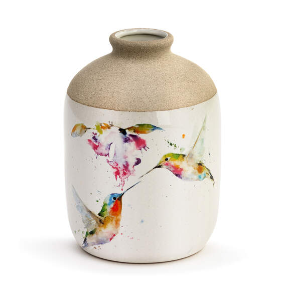 Demdaco Hummingbirds In Flight Ceramic Vase