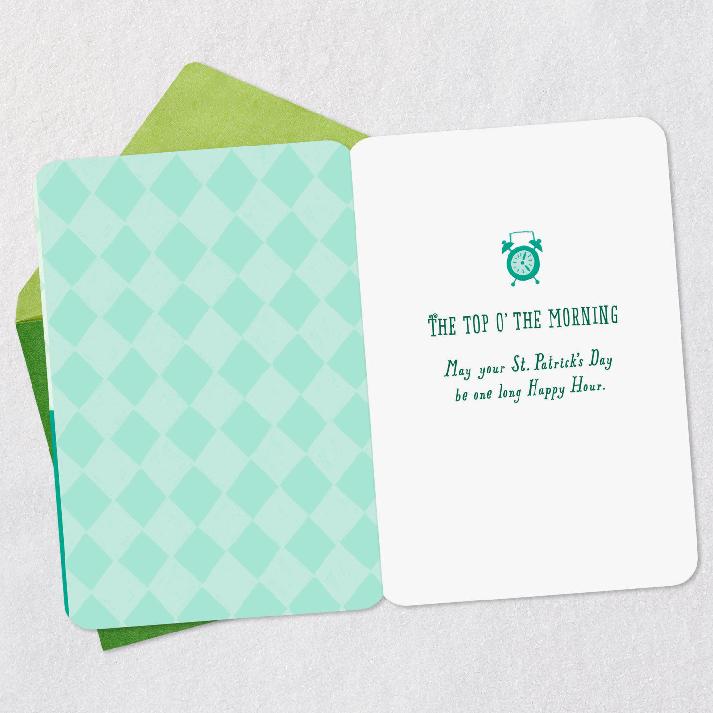 Whiskey Bottle With Glass St. Patrick's Day Card Open card with envelope image number 3