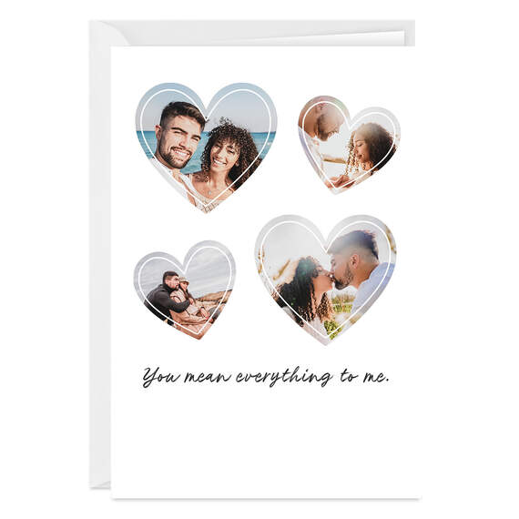 Heart-Shaped Frames Folded Love Photo Card, , large image number 1