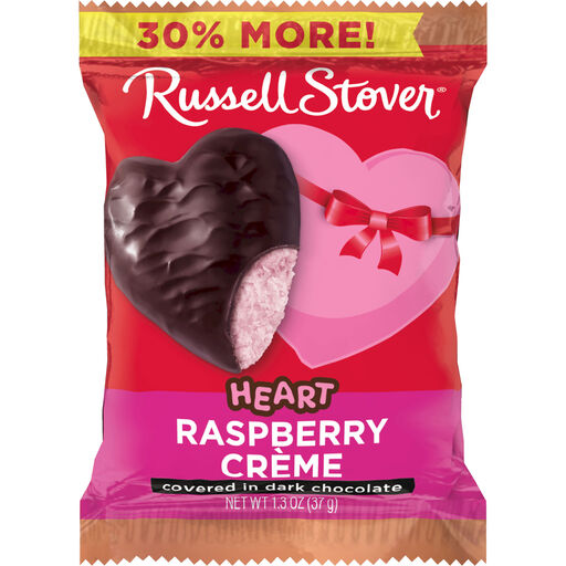 Russell Stover Dark Chocolate Raspberry Crème Heart, 1.3 oz., 