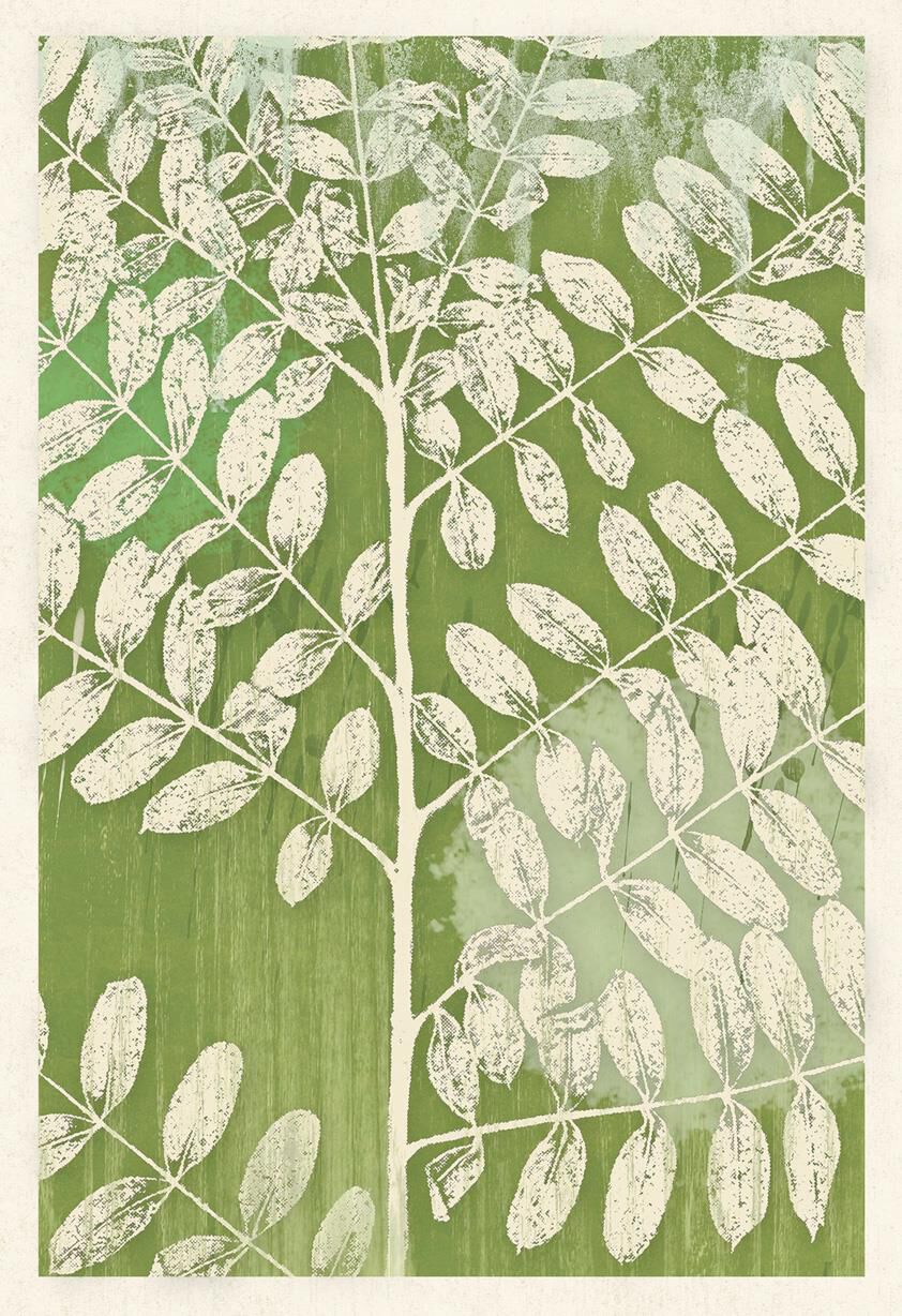 Green Leaf Print Sympathy Card