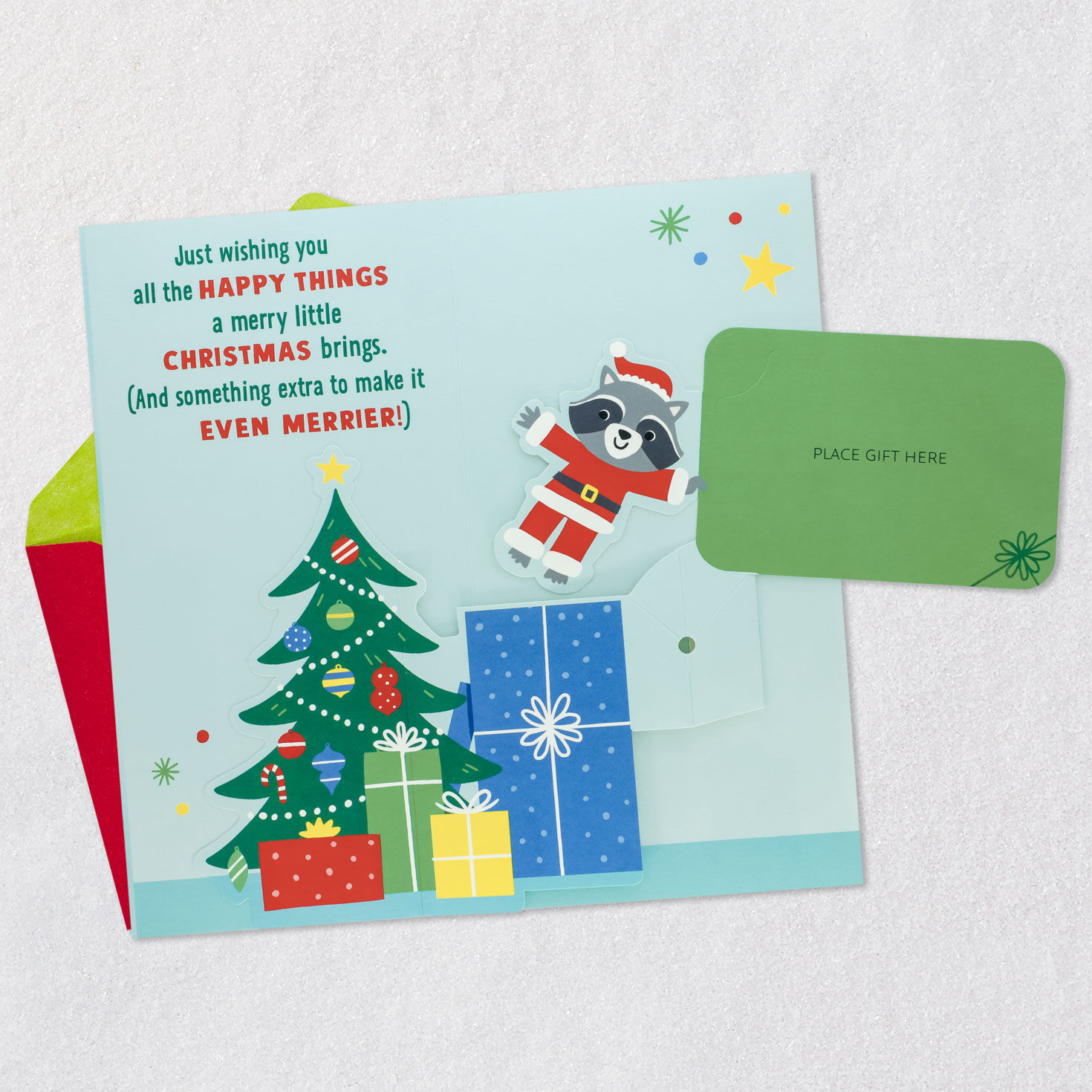 Cute Animals Kids Christmas Money Holder Card open card with envelope image number 4