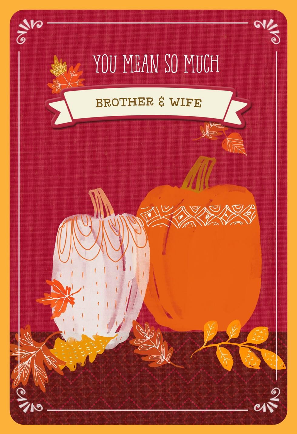 Pumpkins Thanksgiving Card with Customizable Male Relative Stickers
