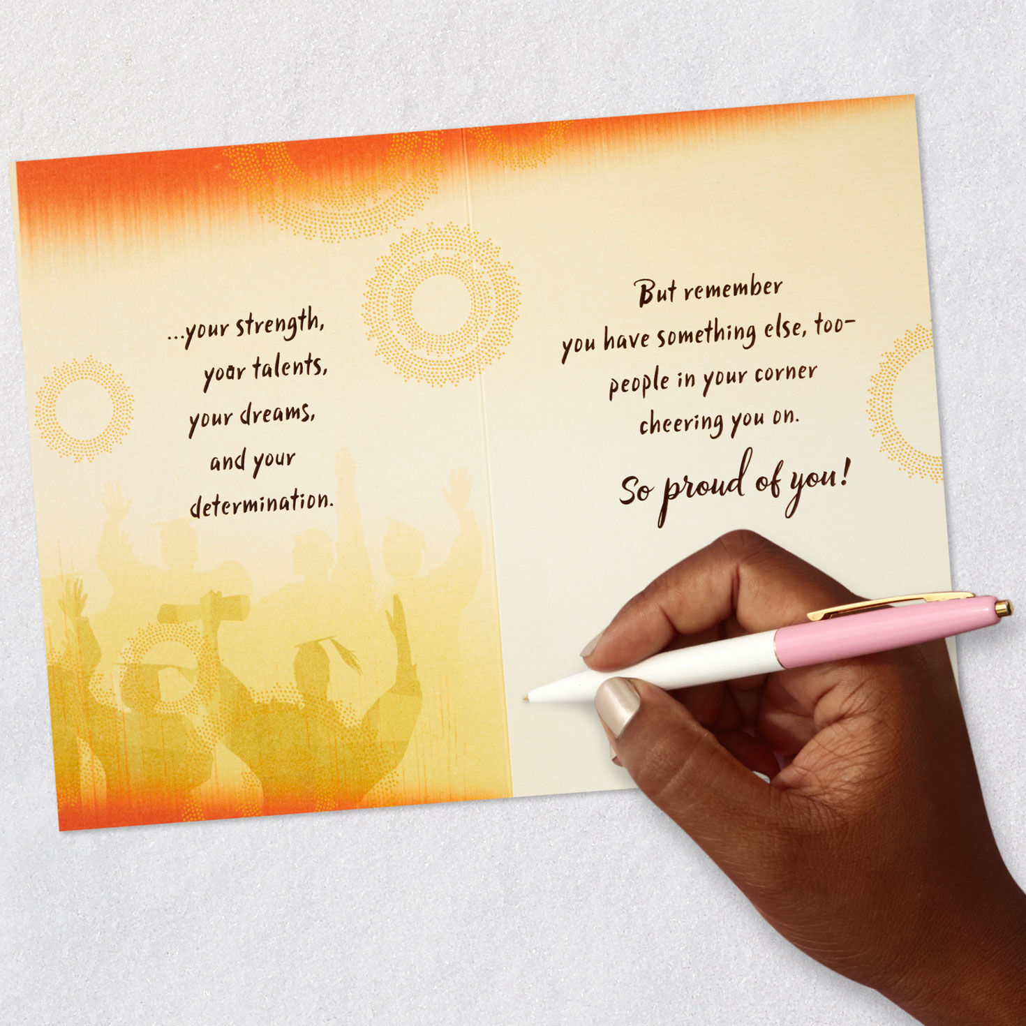 Blue and Gold Grad College Graduation Card Signing card image number 7