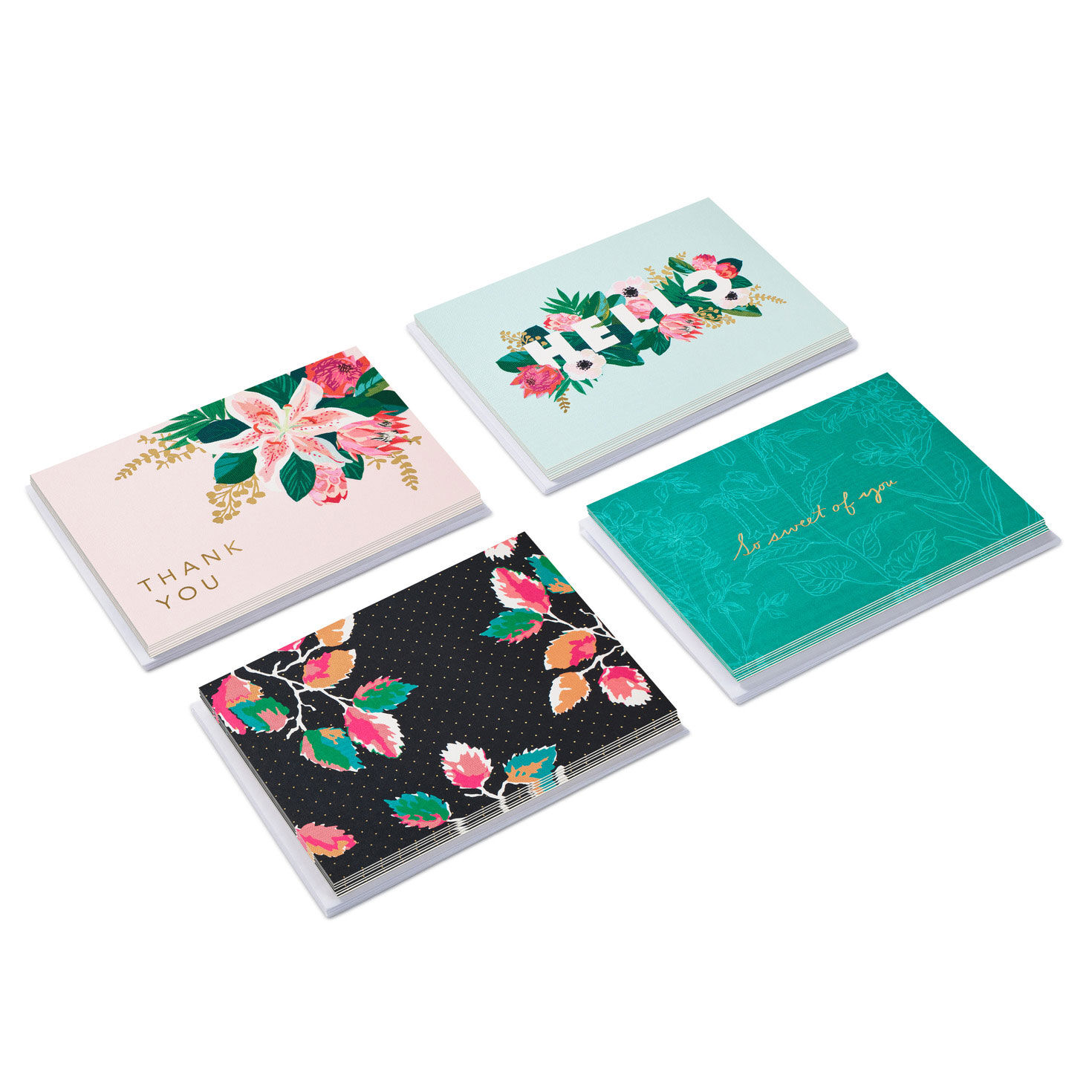 Elevated Florals Assorted Blank Notes in Designed Box, Pack of 24