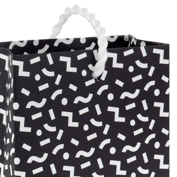 4.6" Black and White Mod Shapes Gift Card Holder Mini Bag, , large image number 4