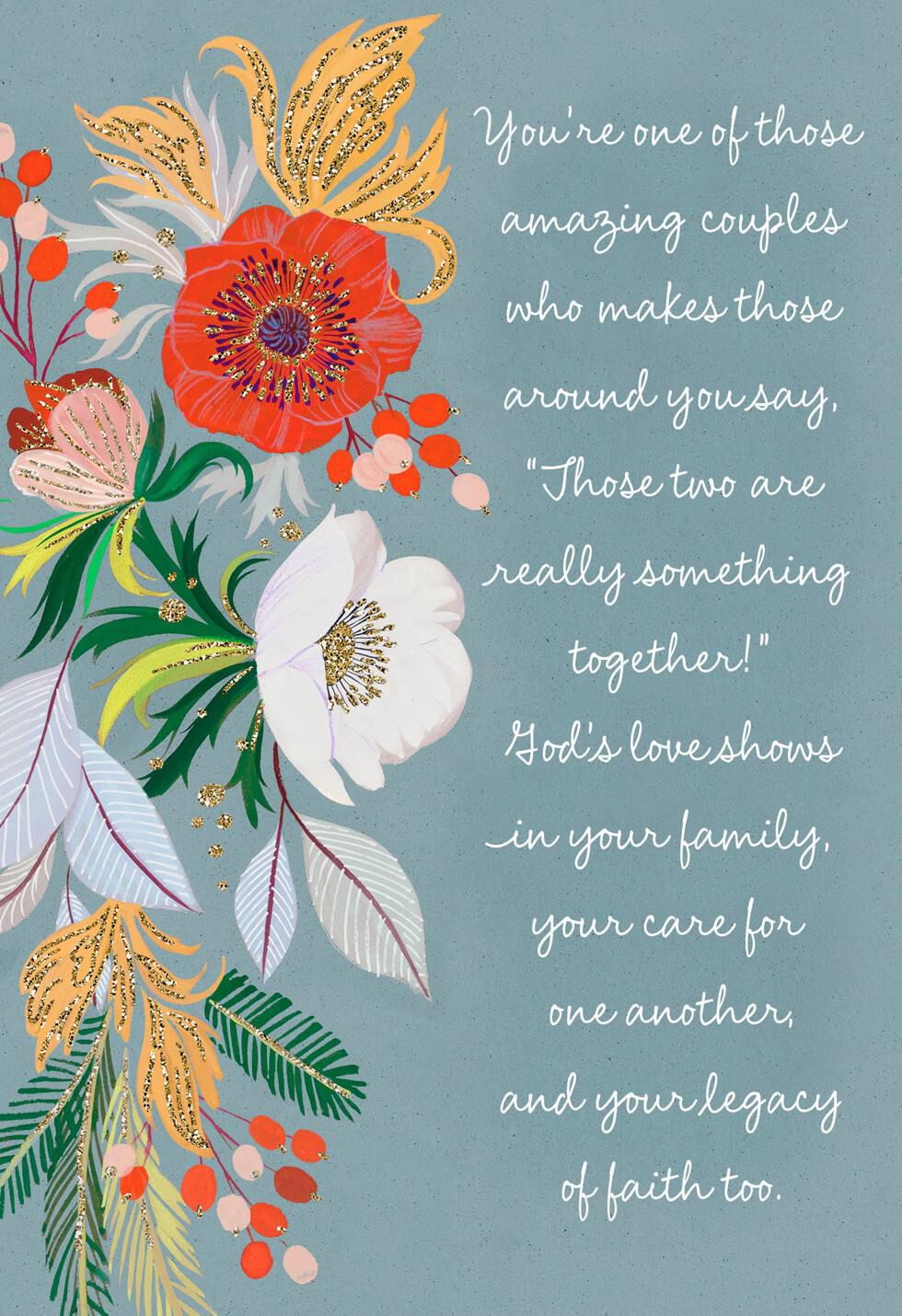 Beautiful Blooms Clergy Appreciation Card for Couple