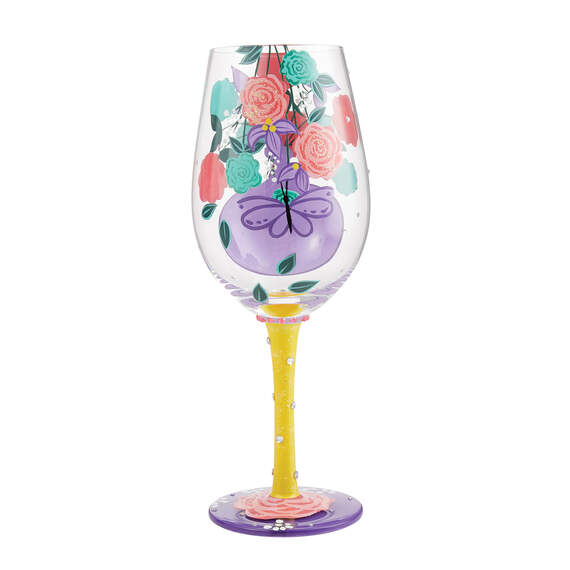 Lolita I (Heart) Mom Handpainted Wine Glass, 15 oz., , large image number 2
