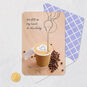 Coffee Beans and Latte Heart Art Blank Card Card Front with Envelope and Gold Seal image number 4