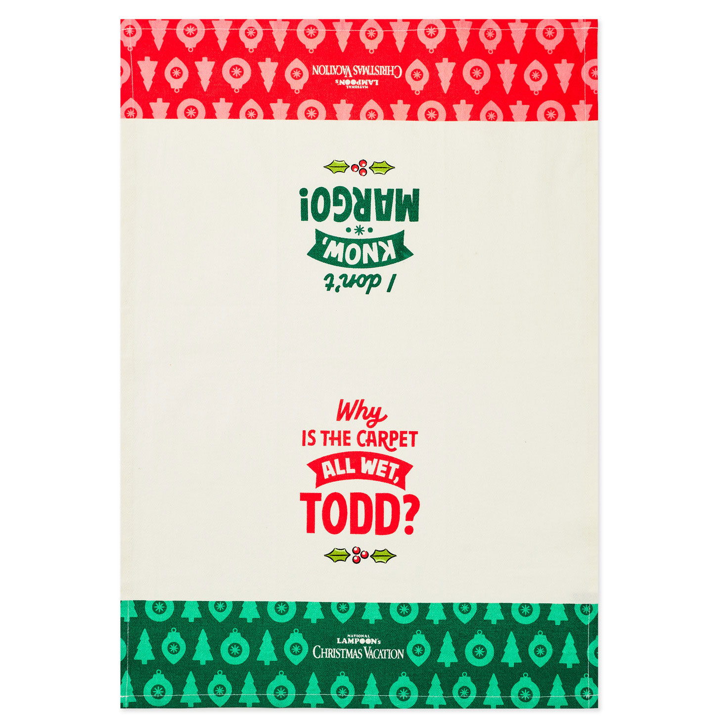 Christmas Vacation Margo and Todd Quotes Tea Towel front flat image number 4