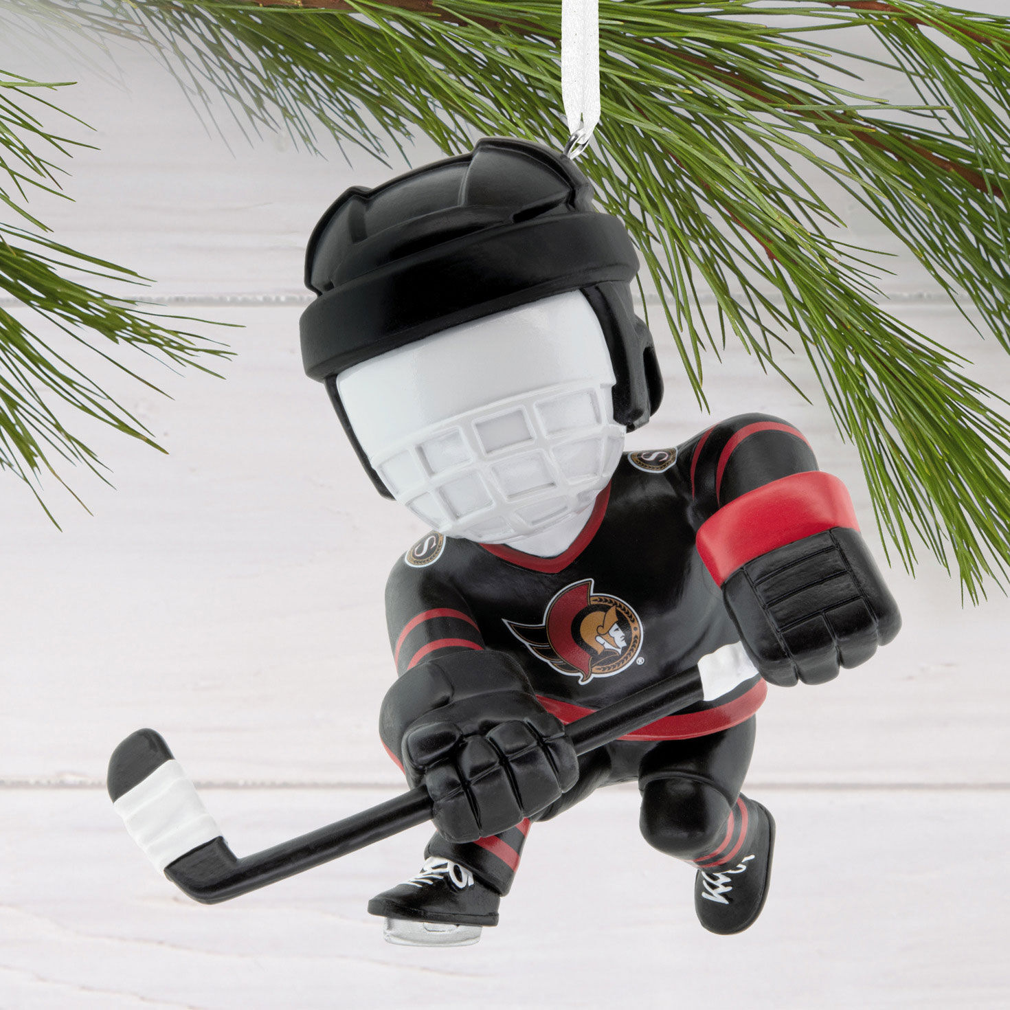 Ottawa Senators Hockey Player Christmas Ornament hanging on tree image number 2