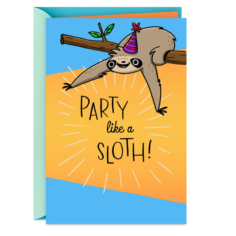 Party Like a Sloth Birthday Card - Greeting Cards | Hallmark party-like-a-sloth-birthday-card-greeting-cards-hallmark