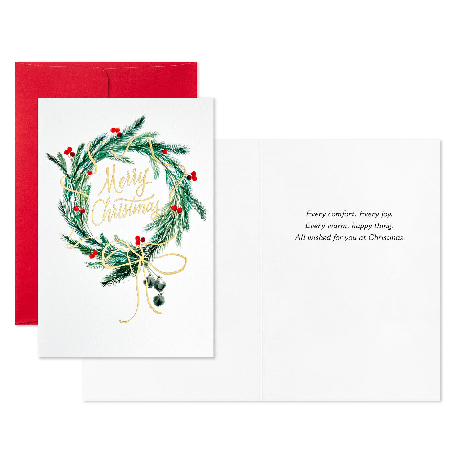 Pine and Berry Wreath Packaged Christmas Cards, Set of 5, , large image number 3