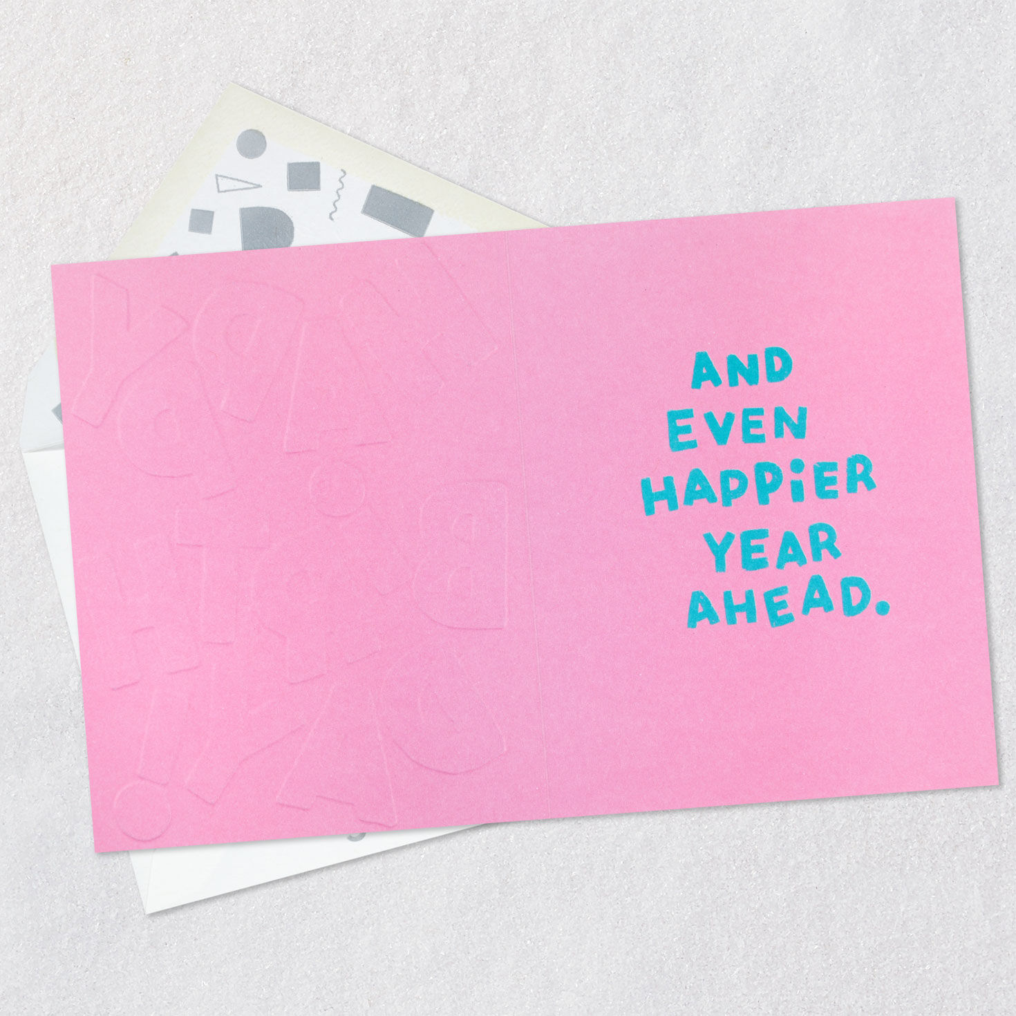 Pink Letters on Teal Birthday Card, , large image number 3