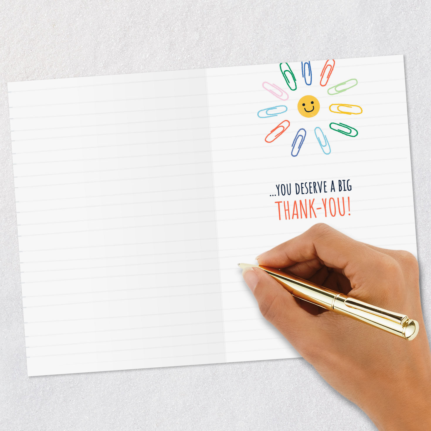 Colorful School Supplies Thank You Card for Support Staff Signing card image number 7