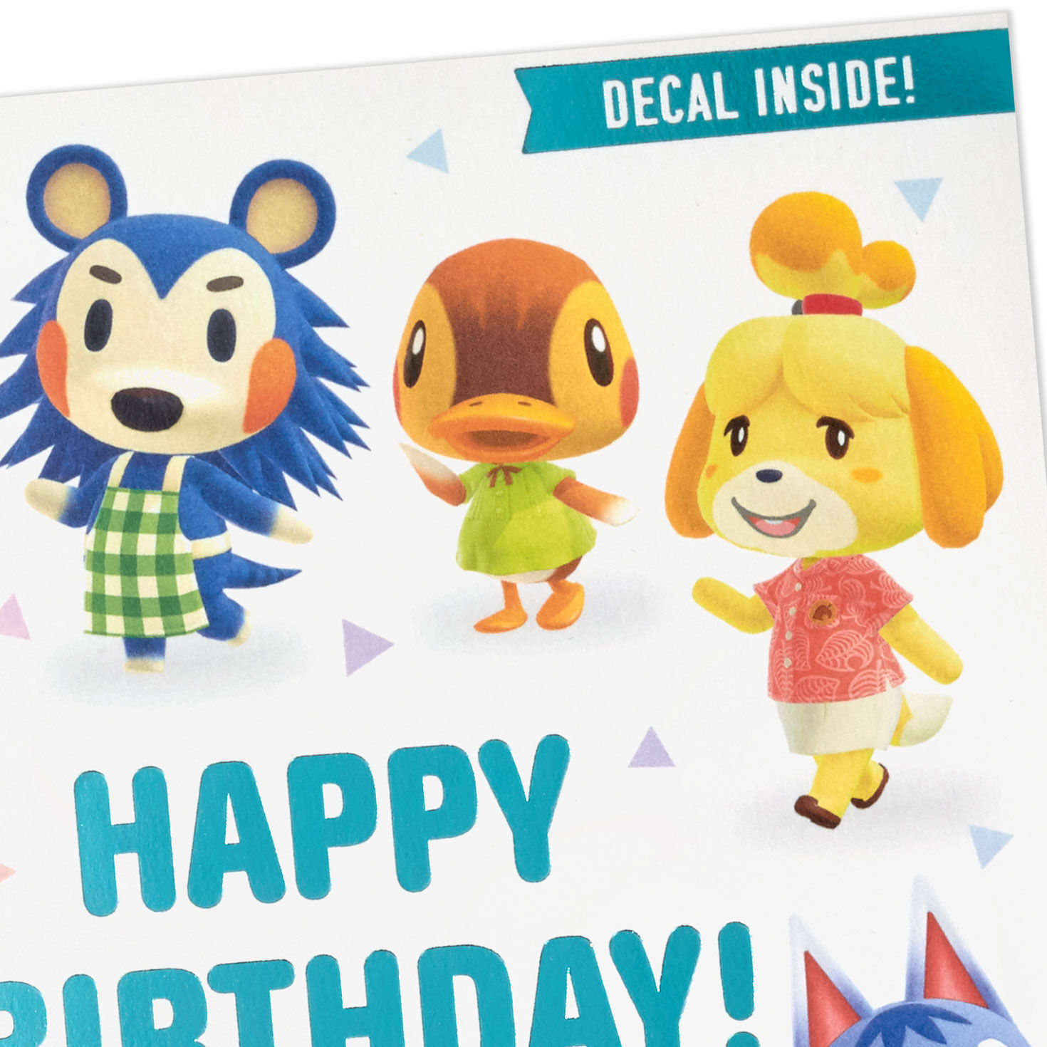 Nintendo Animal Crossing Kids Birthday Card With Decal Card Front Detail image number 4