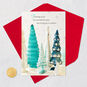 Blue Glass Tree Decorations Christmas Card Card Front with Envelope and Gold Seal image number 5