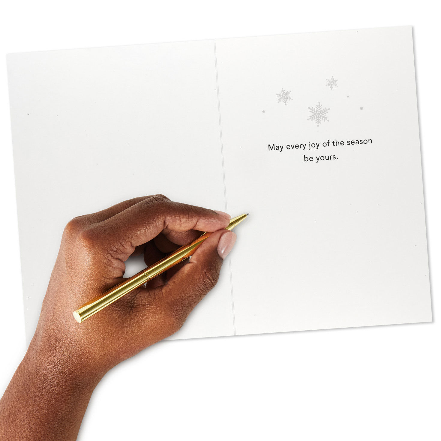 Blue and Gold Snowflakes Boxed Christmas Cards Signing card image number 6