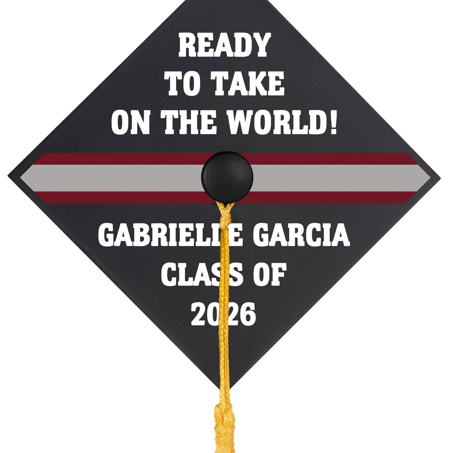 Graduation Cap Text Personalized Keepsake Ornament upclose view image number 6