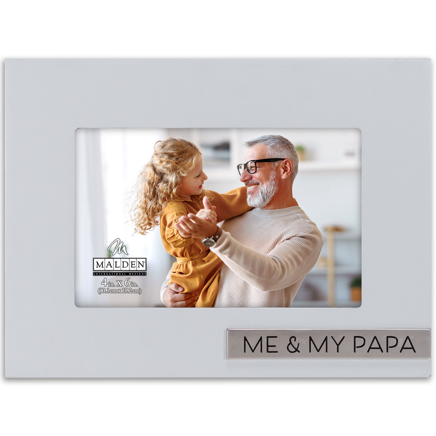 Malden Me & My Papa Gray Wood 4x6 Picture Frame Front image number 1