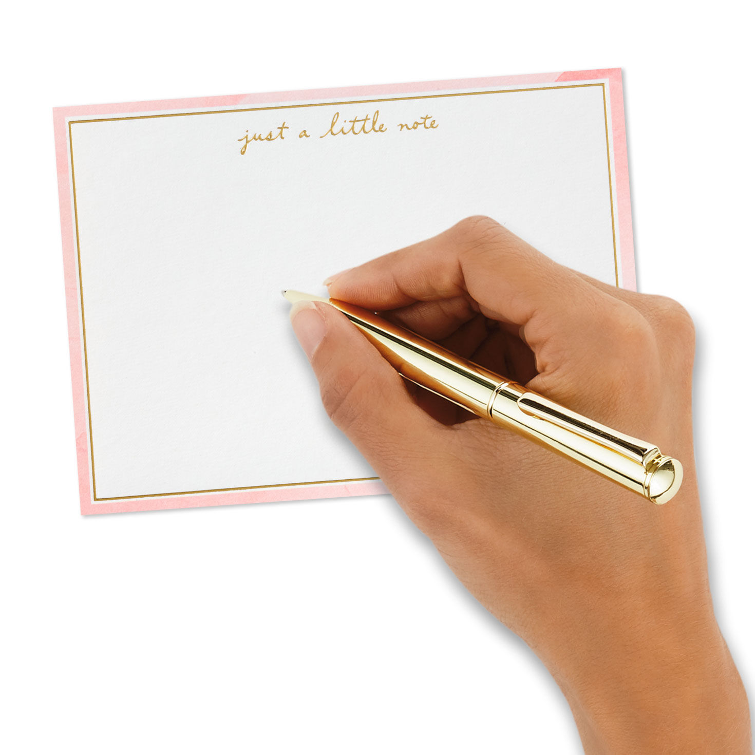 Blush and White Flat Note Cards in Caddy Signing card image number 4