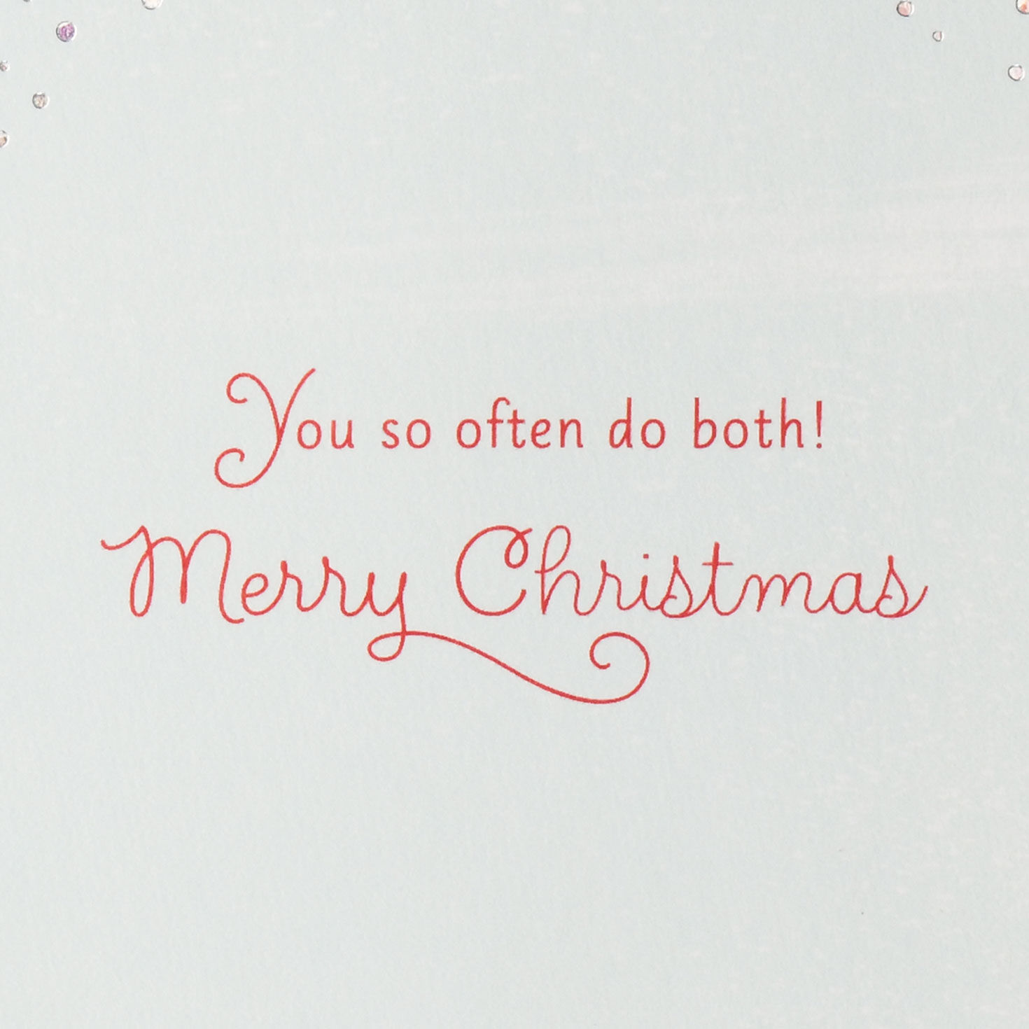 Snowman and Cardinals Aqua Holiday Card sentiment image number 2
