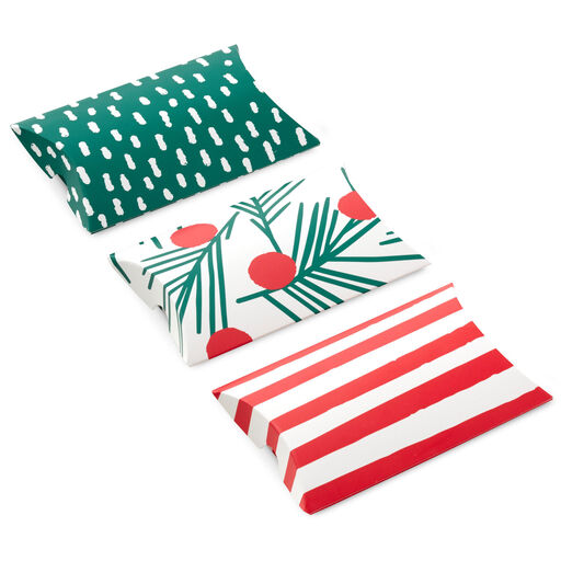 Cheery and Bright 3-Pack Christmas Gift Card Holder Pillow Boxes, 