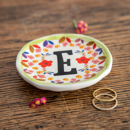 Natural Life Initial Trinket Dish, E, 