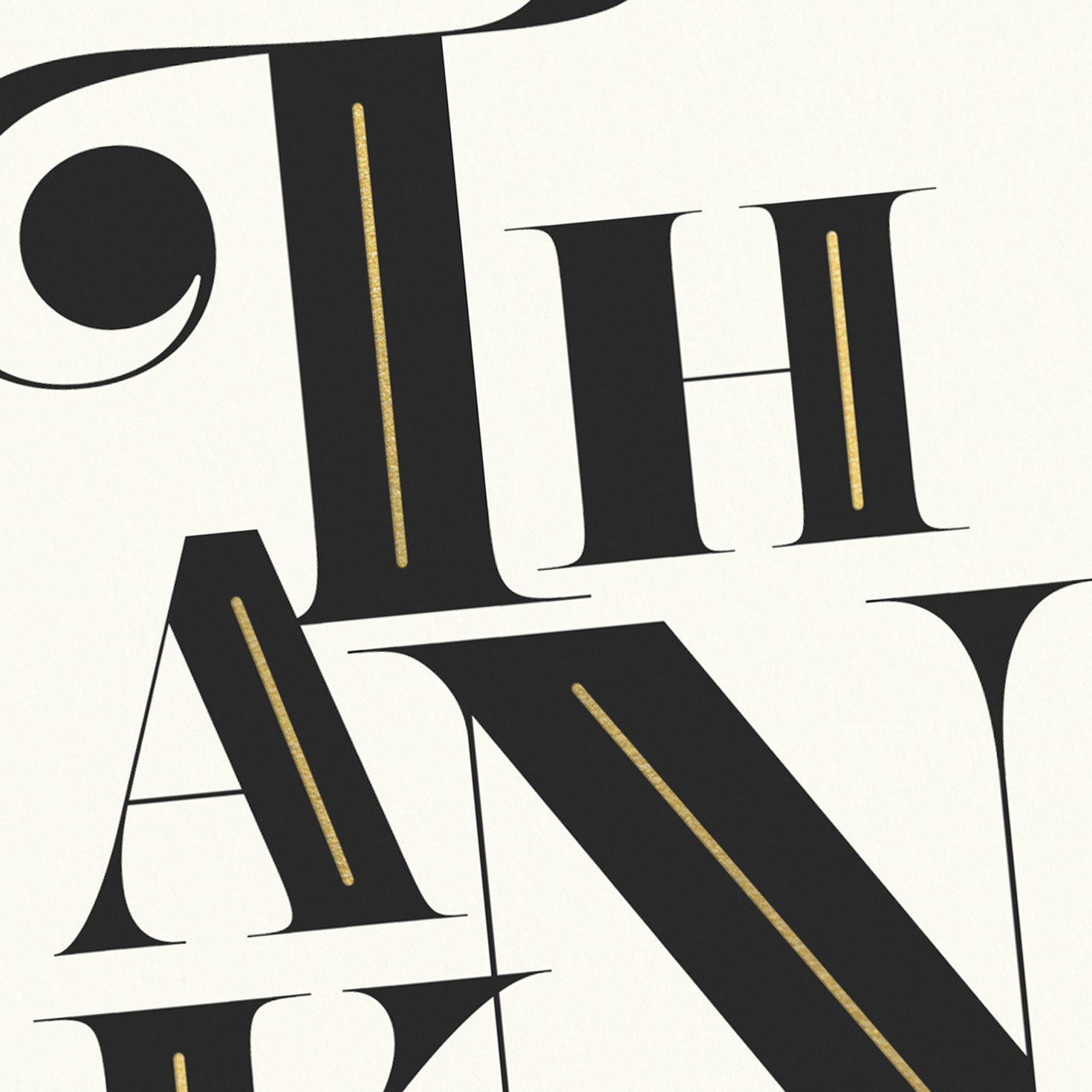 Capital Serif Black and White Thank You Note Cards  image number 3