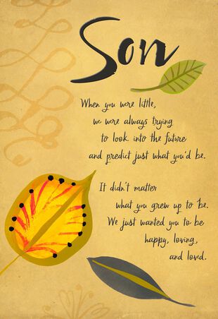 All Our Dreams Came True Leaves Birthday Card For Son Greeting