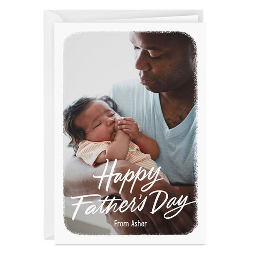 Personalized White Frame Father’s Day Photo Card, 