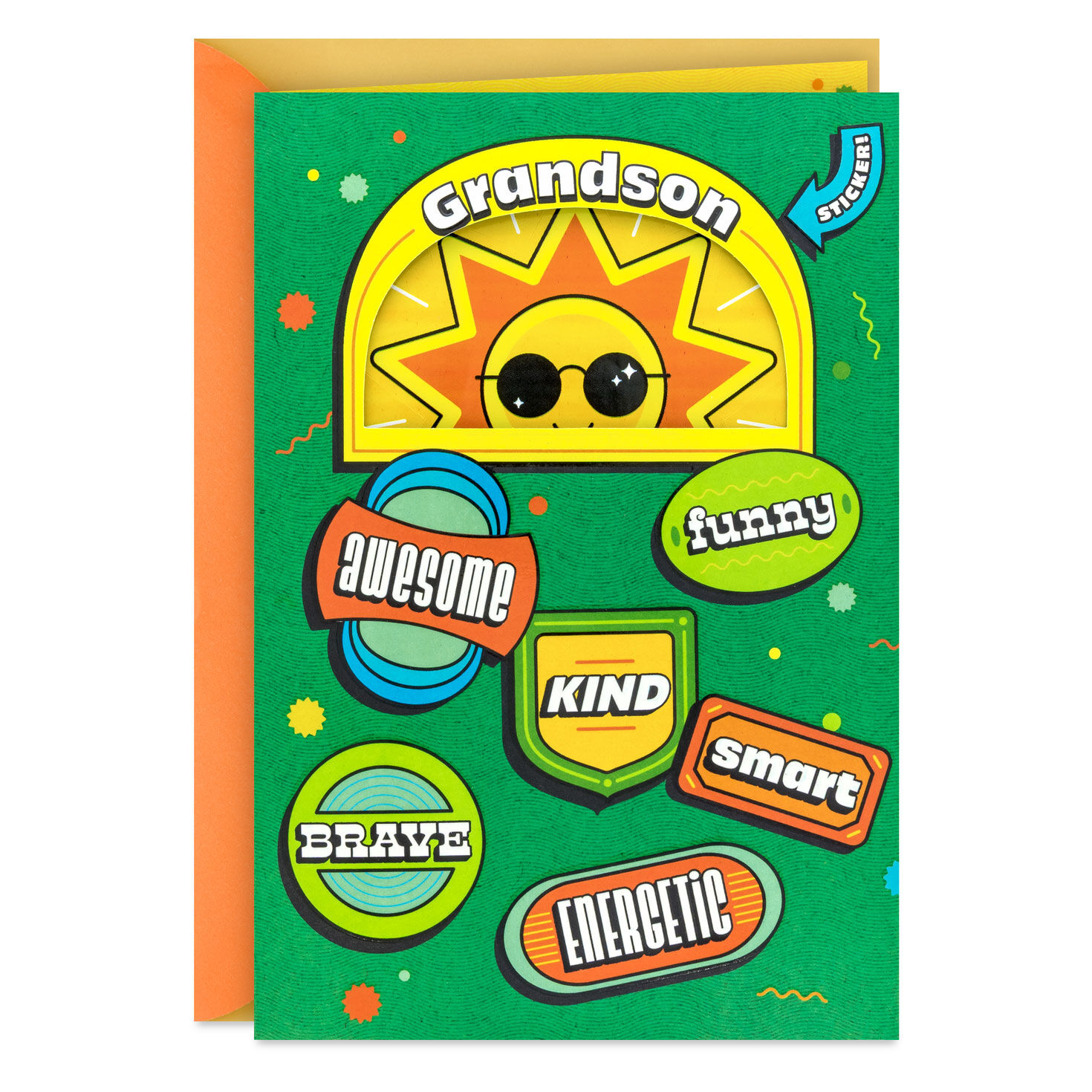You Are Amazing and Loved Birthday Card for Grandson With Sticker