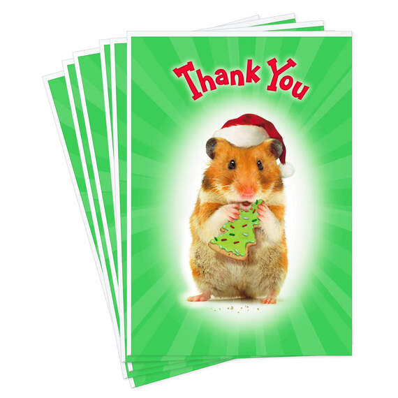 Happy Hamster Christmas Thank-You Cards, Pack of 6, , large image number 1