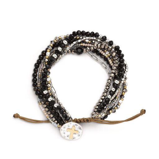 Demdaco Your Journey Layered Black Prayer Bracelet, 