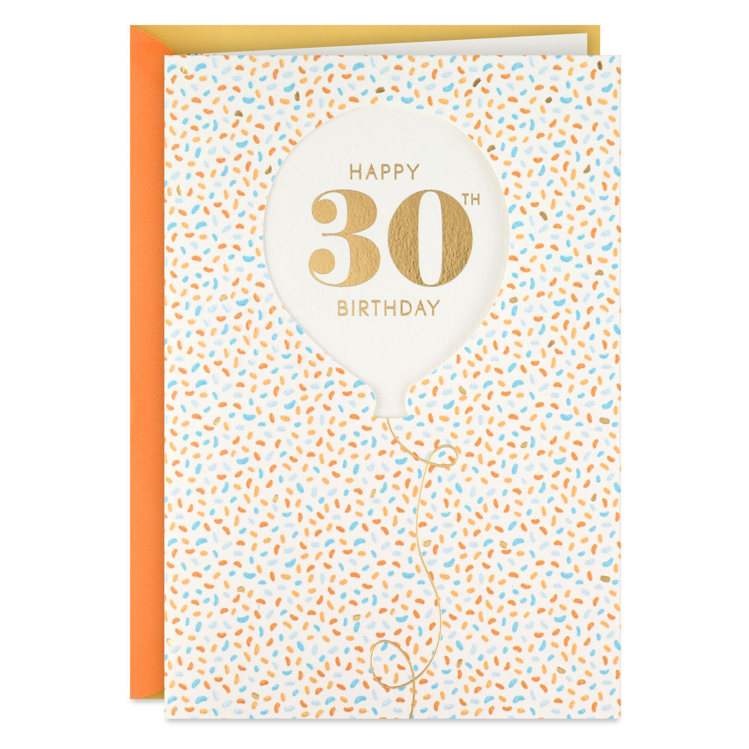 Celebrating You Balloon and Confetti 30th Birthday Card